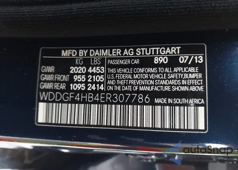 2014 Mercedes-Benz C 250 Luxury from USA, damaged, VIN WDDGF4HB4ER307786